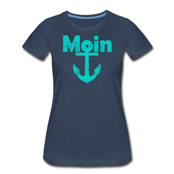 Damen Premium T-Shirt MOIN ANKER - Navy