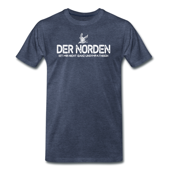 Herren  Premium T-Shirt DER NORDEN - Blau meliert