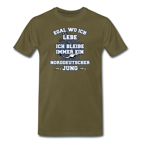 Herren  Premium T-Shirt NORDDEUTSCHER JUNG - Khaki