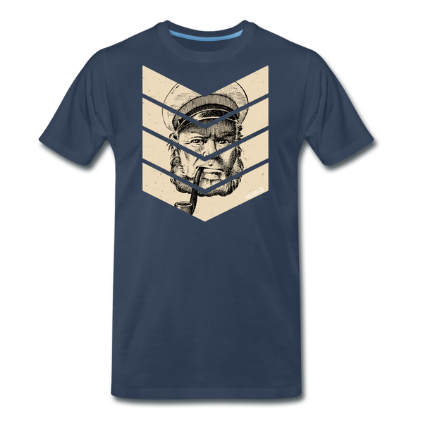 Herren  Premium T-Shirt MOIN KAPITÄN BEIGE - Navy