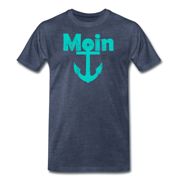 Herren  Premium T-Shirt MOIN ANKER - Blau meliert