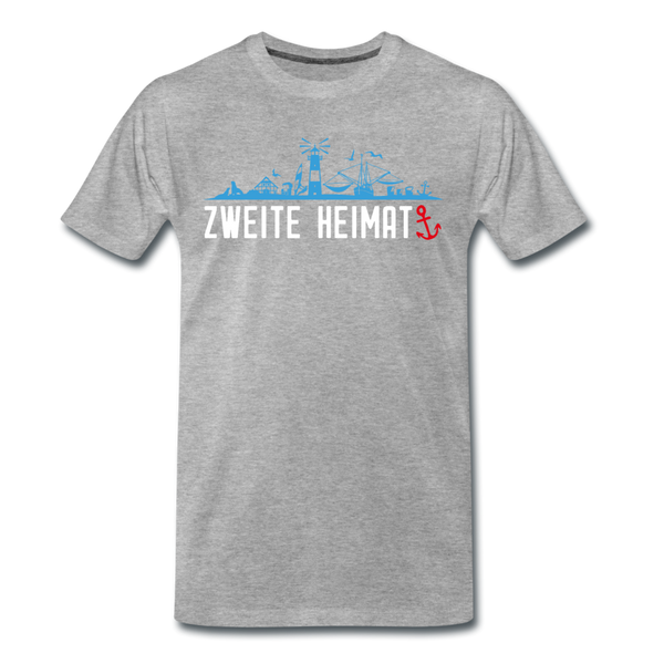 Herren  Premium T-Shirt ZWEITE HEIMAT - Grau meliert