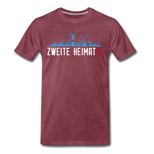 Herren  Premium T-Shirt ZWEITE HEIMAT - Bordeauxrot meliert