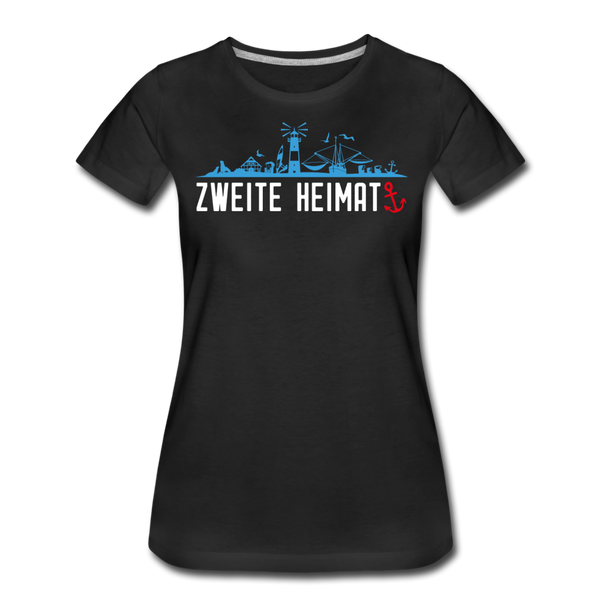 Damen Premium T-Shirt ZWEITE HEIMAT - Schwarz