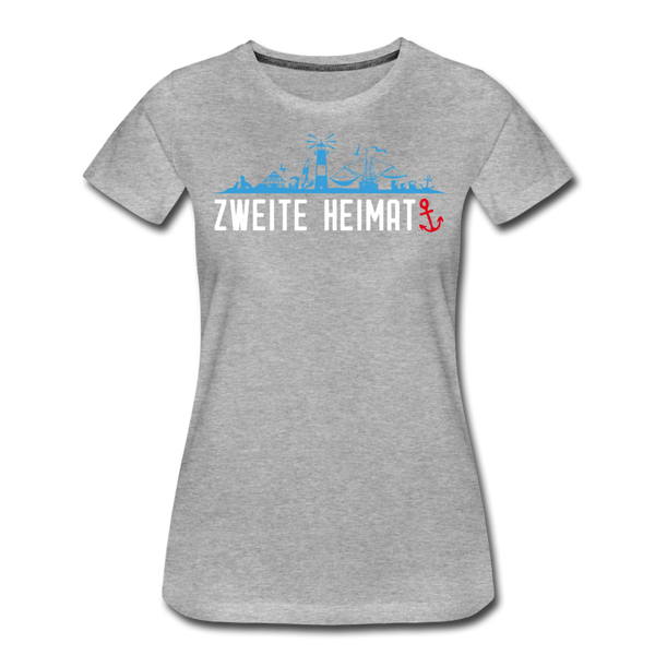 Damen Premium T-Shirt ZWEITE HEIMAT - Grau meliert