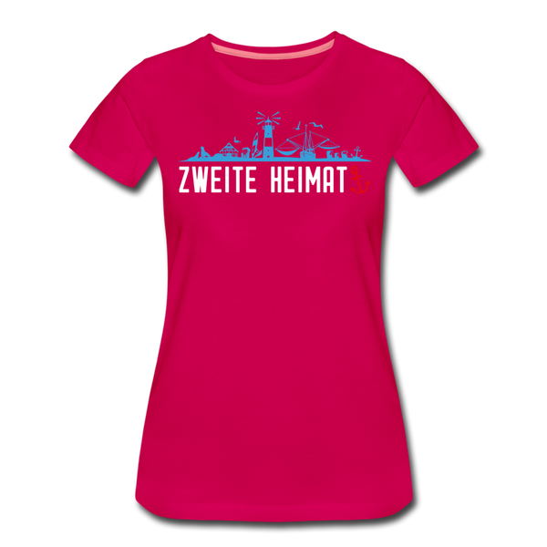 Damen Premium T-Shirt ZWEITE HEIMAT - dunkles Pink
