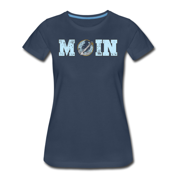 Damen Premium T-Shirt MOIN ANKER WELLEN | Norddeutscher Humor - Navy