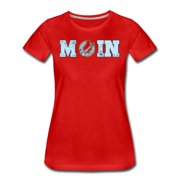 Damen Premium T-Shirt MOIN ANKER WELLEN | Norddeutscher Humor - Rot