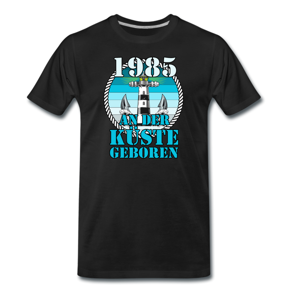 Männer Premium T-Shirt 1985 AN DER KÜSTE GEBOREN - Schwarz