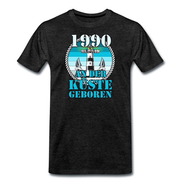 Männer Premium T-Shirt 1990 AN DER KÜSTE GEBOREN - Anthrazit