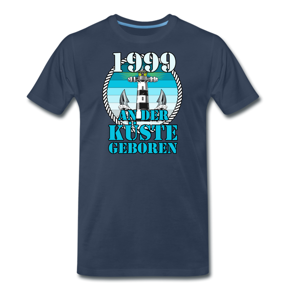 Männer Premium T-Shirt 1999 AN DER KÜSTE GEBOREN - Navy