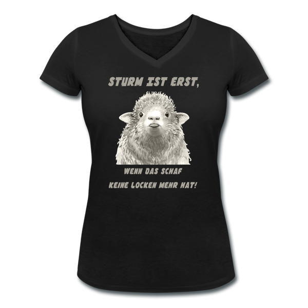 Frauen Bio-T-Shirt mit V-Ausschnitt von Stanley & Stella - Schwarz