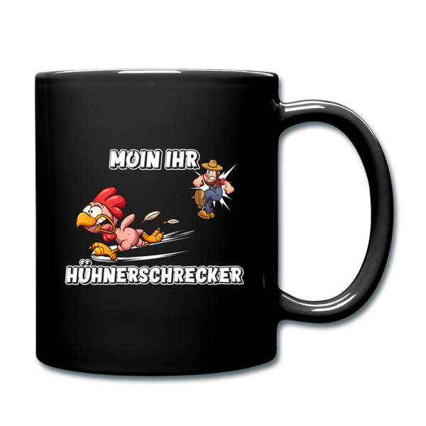 Tasse MOIN IHR HÜHNERSCHRECKER | Norddeutscher Humor - Schwarz