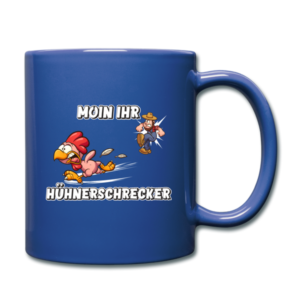 Tasse MOIN IHR HÜHNERSCHRECKER | Norddeutscher Humor - Royalblau