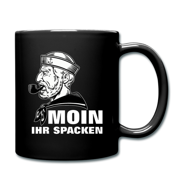 Tasse MOIN IHR SPACKEN MATROSE | Norddeutscher Humor - Schwarz