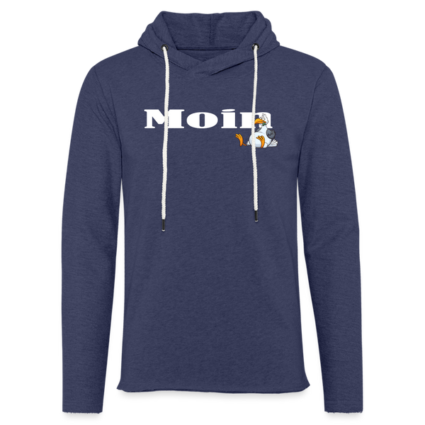 Leichtes Kapuzensweatshirt Unisex MOIN DICKE MÖWE | Norddeutscher Humor - Navy meliert