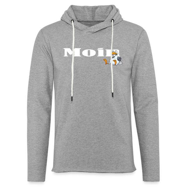 Leichtes Kapuzensweatshirt Unisex MOIN DICKE MÖWE | Norddeutscher Humor - Grau meliert