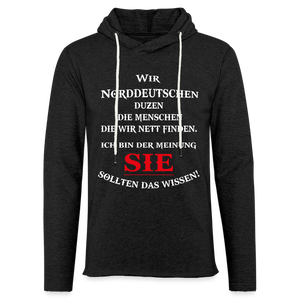 Leichtes Kapuzensweatshirt Unisex DUZEN NORDDEUTSCH | Norddeutscher Humor - Anthrazit