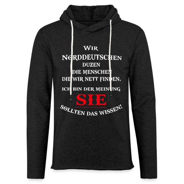 Leichtes Kapuzensweatshirt Unisex DUZEN NORDDEUTSCH | Norddeutscher Humor - Anthrazit