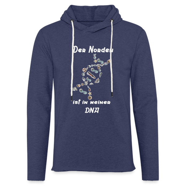 Leichtes Kapuzensweatshirt Unisex DER NORDEN IST IN MEINER DNA | Norddeutscher Humor - Navy meliert