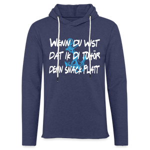 Leichtes Kapuzensweatshirt Unisex SCHNACK PLATT | Norddeutscher Humor - Navy meliert