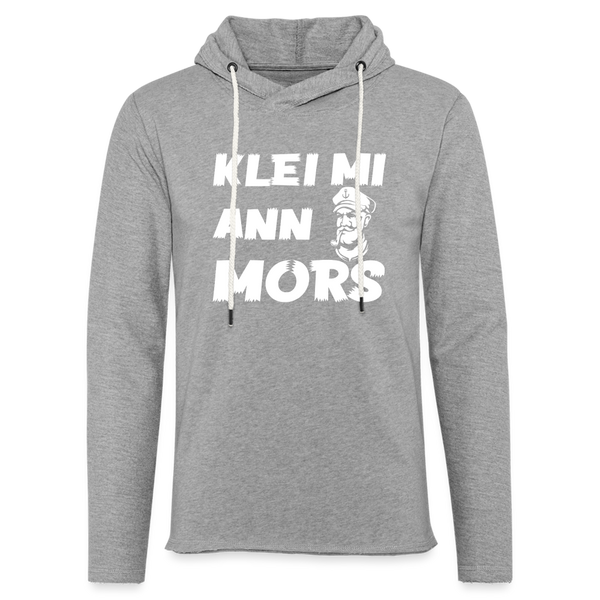 Leichtes Kapuzensweatshirt Unisex KLEI MI ANN MORS | Norddeutscher Humor - Grau meliert