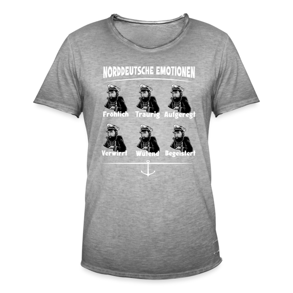 Herren Vintage T-Shirt NORDDEUTSCHE EMOTIONEN | Norddeutscher Humor - Vintage Grau
