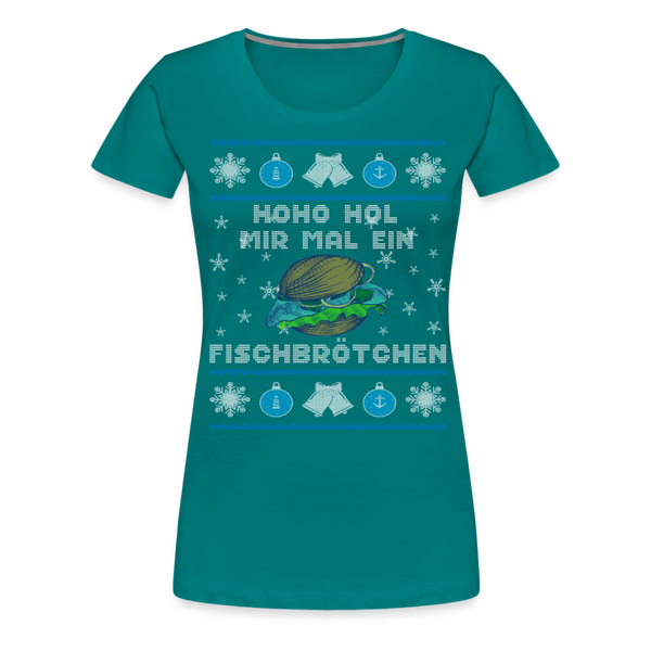 Damen Premium T-Shirt HOHO HOL MIR MAL EIN FISCHBRÖTCHEN | Norddeutscher Humor - Divablau