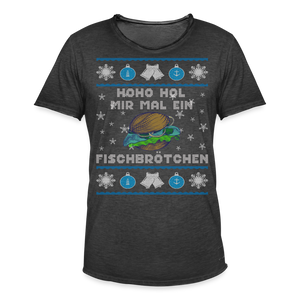 Herren Vintage T-Shirt HOHO HOL MIR MAL EIN FISCHBRÖTCHEN | Norddeutscher Humor - Vintage Schwarz